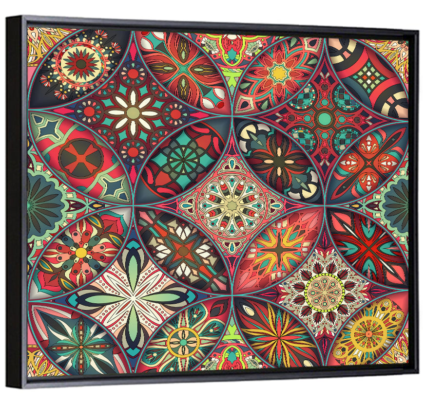 Vintage Mandala Tile Pattern Wall Art
