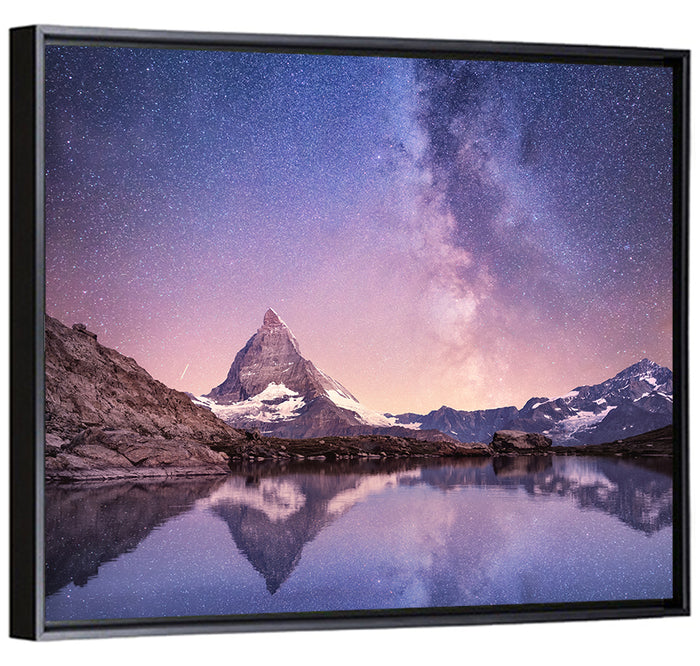 Matterhorn Starry Reflection Wall Art as a framed canvas