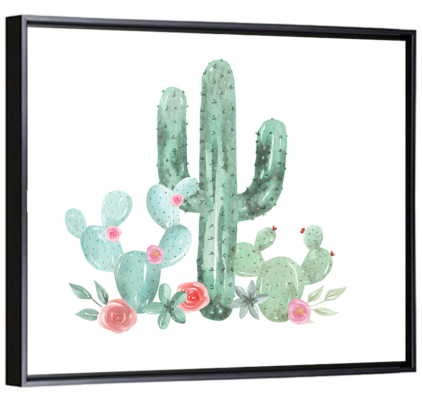 Watercolor Cactus Bouquet Wall Art