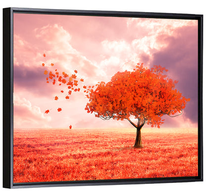 Red Autumn Tree Wall Art