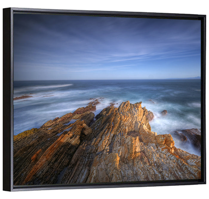 Montana De Oro Golden Coastline Wall Art as a framed canvas