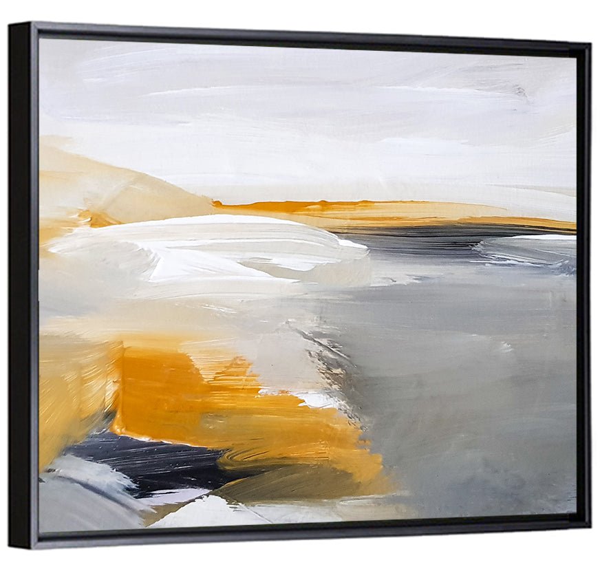 White Coastal Abstract Landscape Wall Art