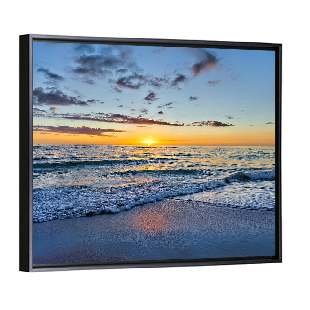 Foamy Waves at Golden Sunset Wall Art