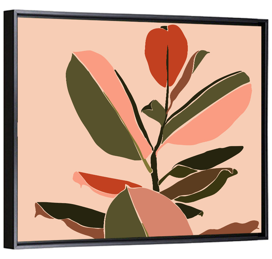 Ficus Leaves Silhouette Wall Art