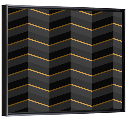 Black Stripes Golden Accent Wall Art