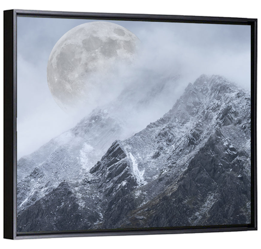 Supermoon Over Snow-capped Peaks Wall Art