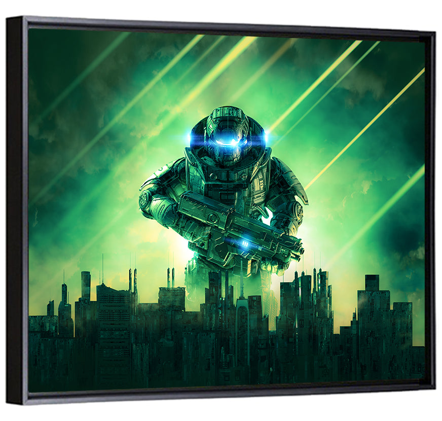 Towering Sci Fi Warrior Wall Art