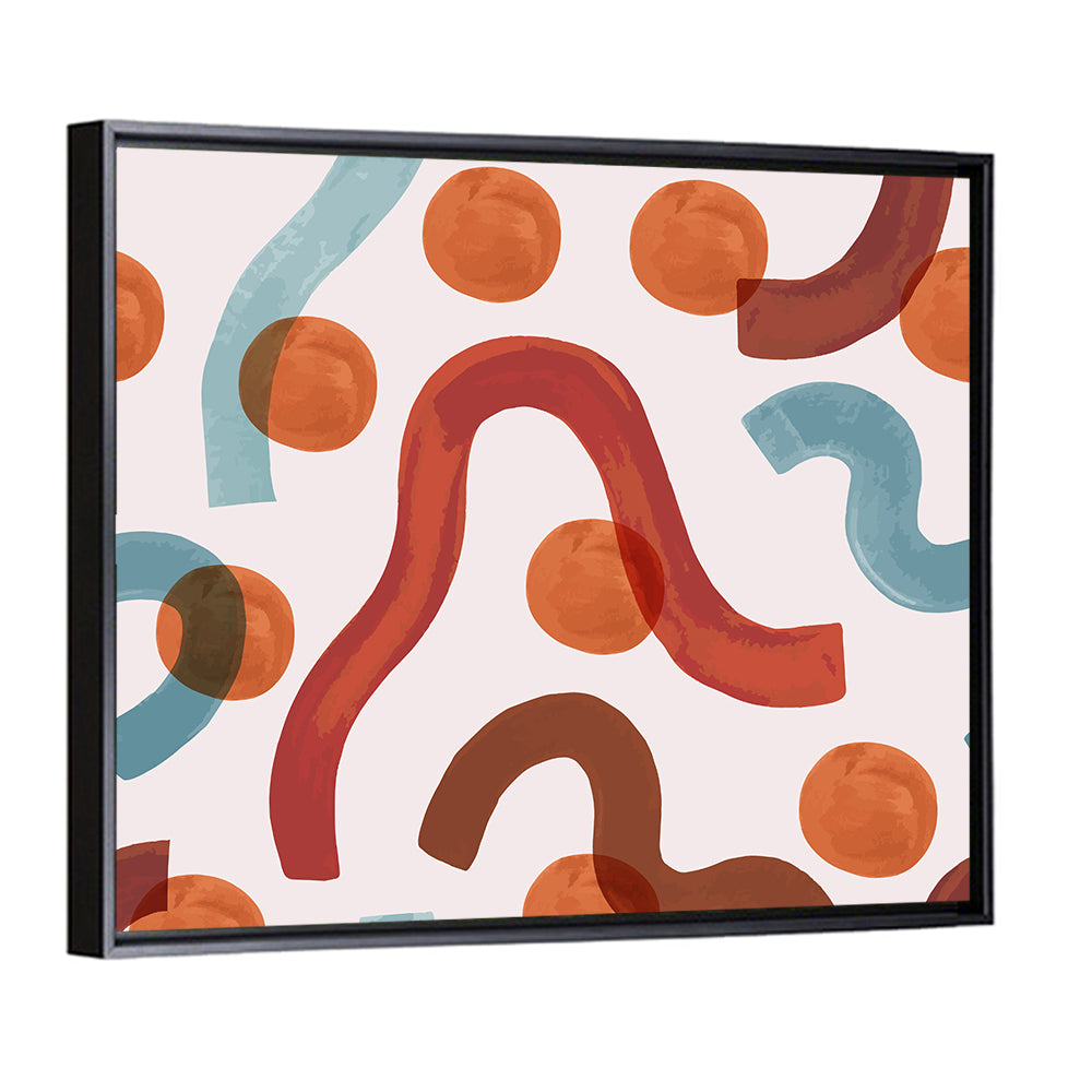 Playful Watercolor Worms Abstract Wall Art