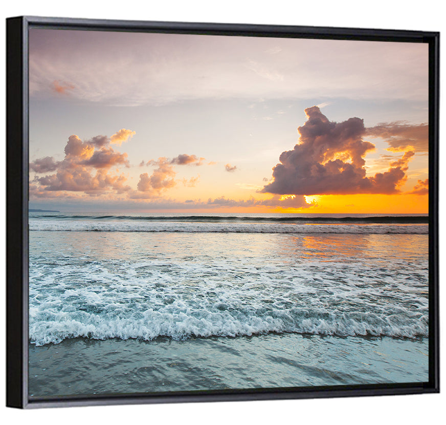 Golden Hour Beach Sunset Surf Wall Art
