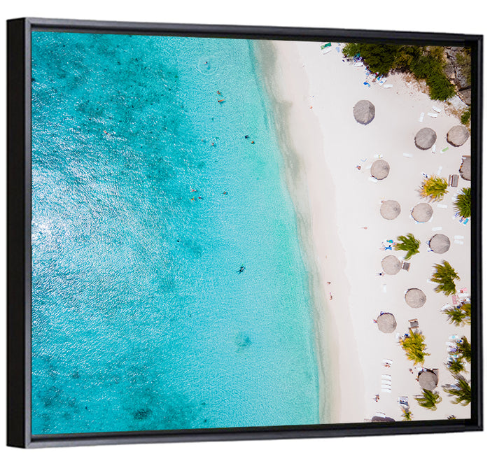 Cas Abou Aerial Shoreline Wall Art as a framed canvas
