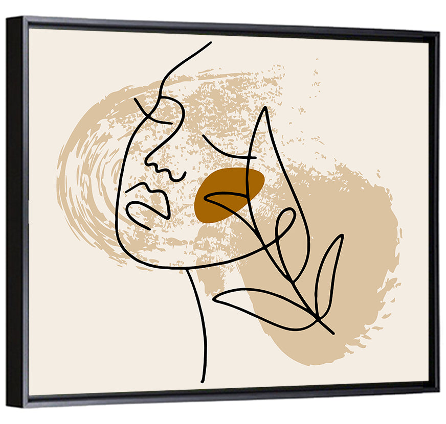 Minimalist Woman Line Portrait Wall Art