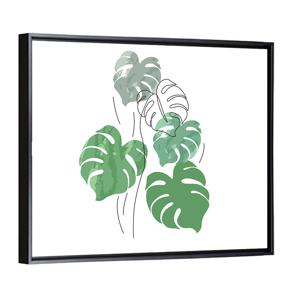 Monstera Leaves Watercolor Study Wall Art