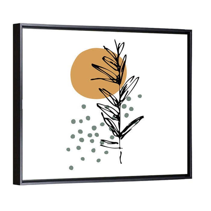 Ink Botanical Sun Study Wall Art as a framed canvas