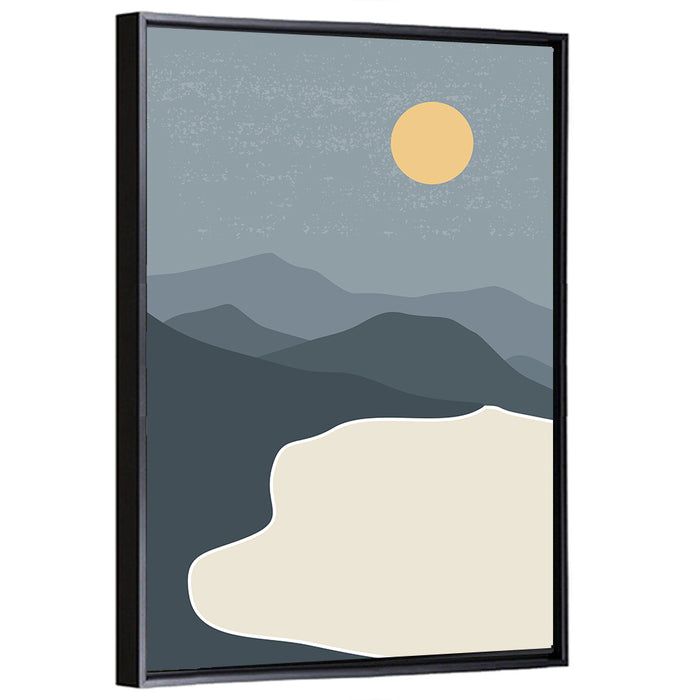 Sandy Mountains at Dusk Wall Art as a framed canvas