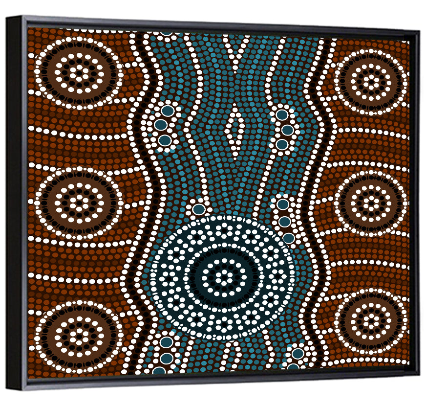 Concentric River Dot Painting Wall Art