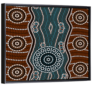 Aboriginal Dotted River Wall Art