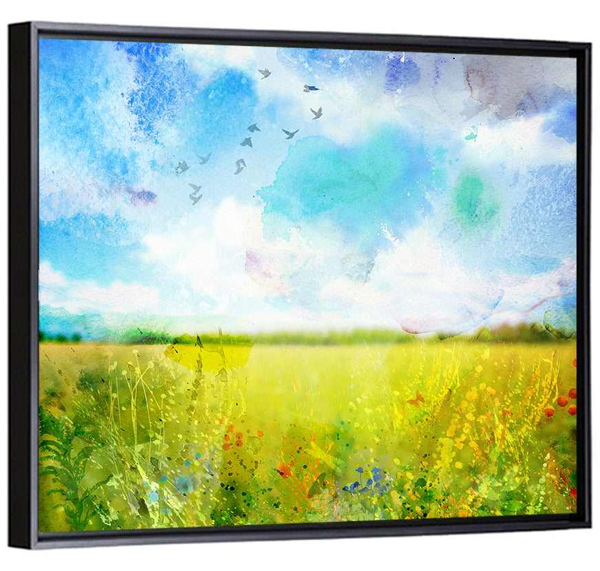 Watercolor Wildflower Field Wall Art