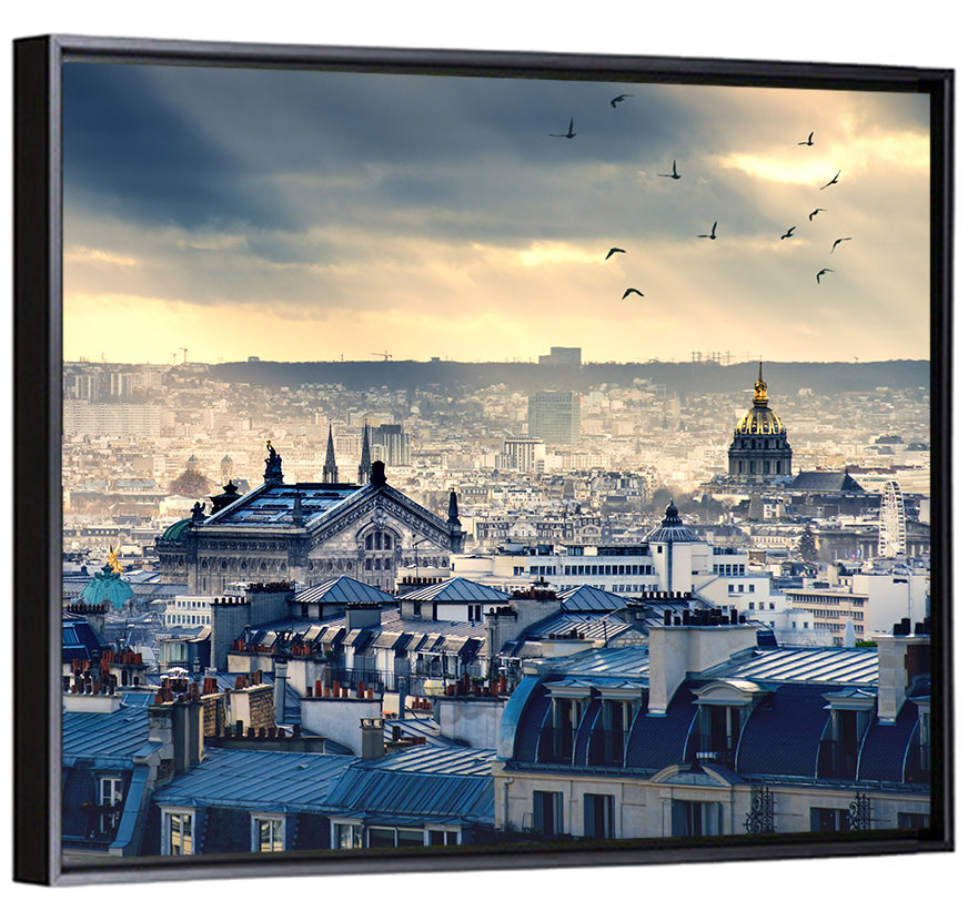 Paris Cloudy Cityscape Wall Art