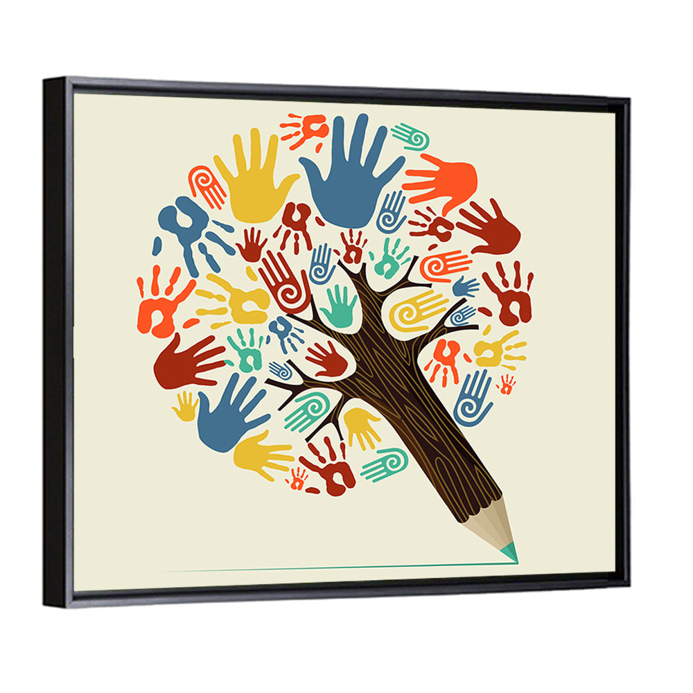 Handprint Tree Illustration Wall Art