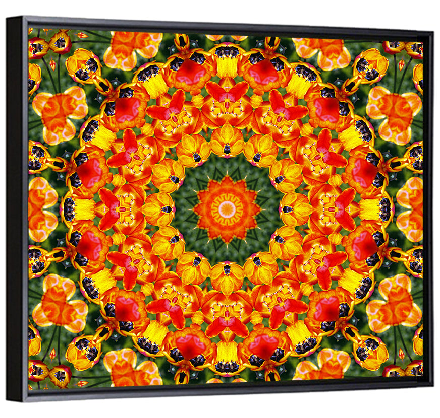 Floral Kaleidoscope Mandala Wall Art