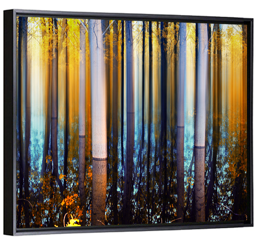Ethereal Autumn Forest Reflection Abstract Wall Art