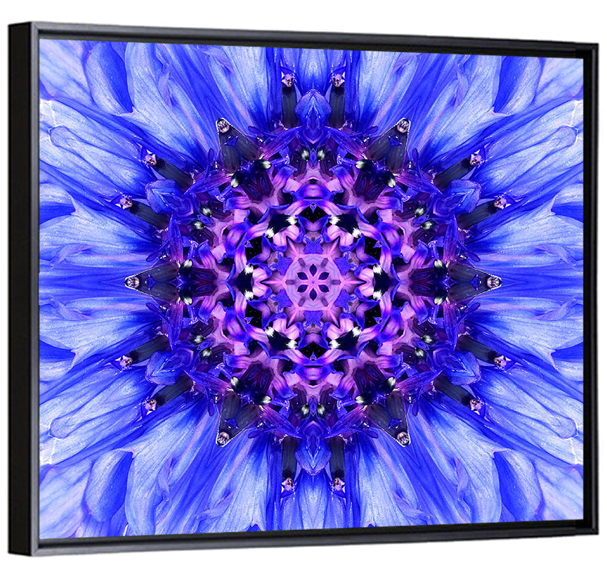 Kaleidoscopic Cornflower Mandala Wall Art