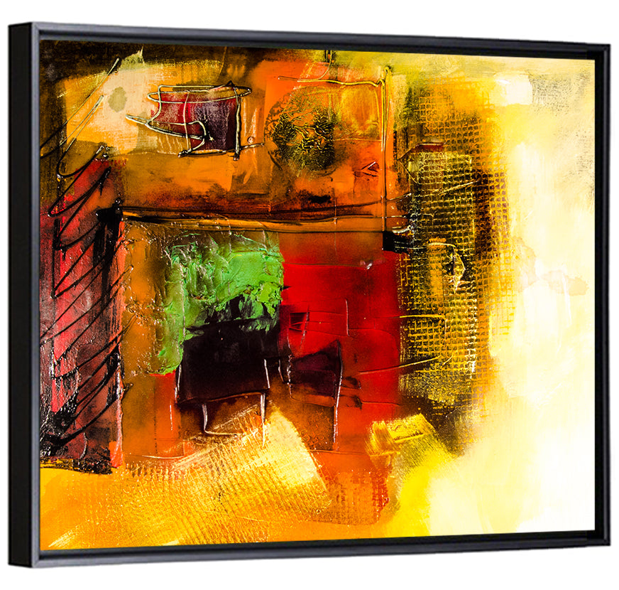 Layered Geometric Abstract in Warm Tones Wall Art