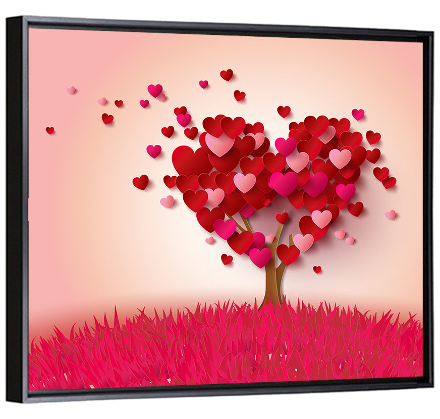 Whimsical Heart Tree Illustration Wall Art