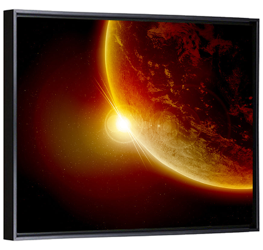 Red Planet Sunrise Limb Flare Wall Art