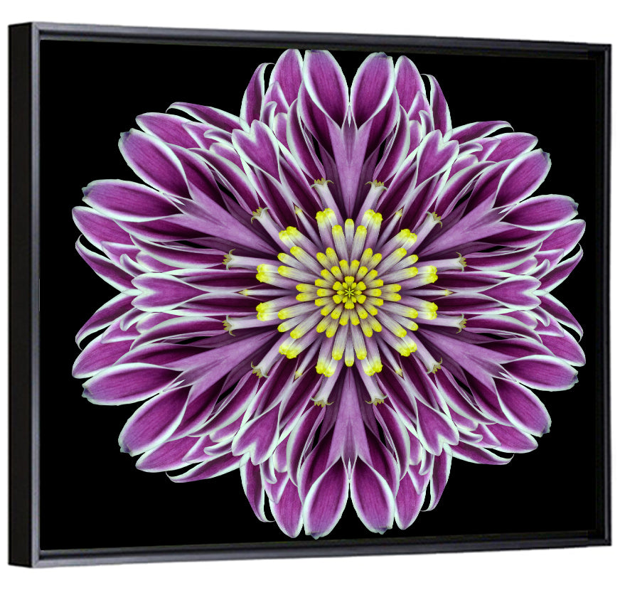 Kaleidoscopic Pink Floral Mandala Wall Art
