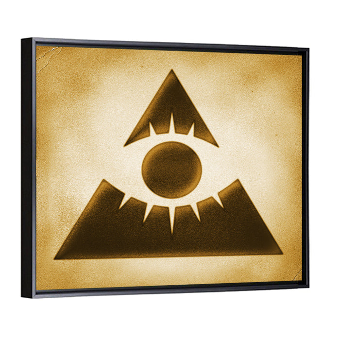 Vintage Eye of Providence Wall Art as a framed canvas
