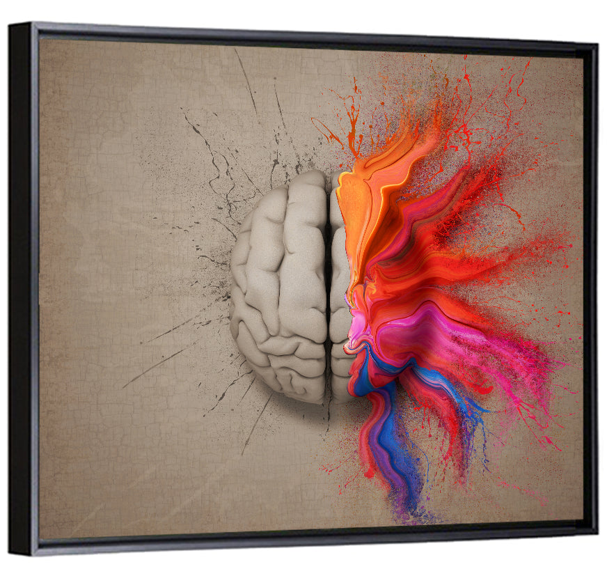 Creative Brain Duality Illustration Wall Art