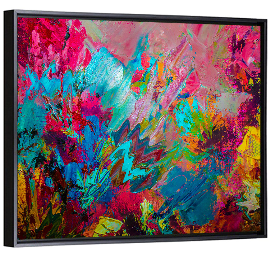 Vibrant Impasto Color Burst Abstract Wall Art