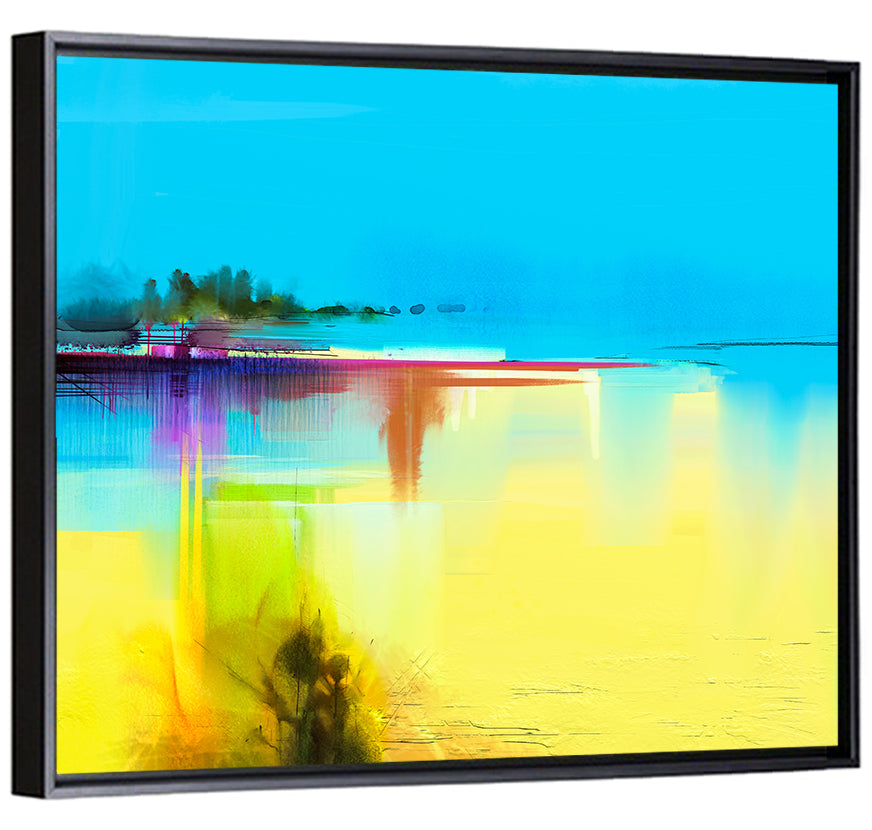 Sunlit Abstract Coastline in Spring Colors Wall Art