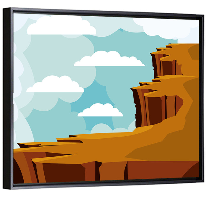 Minimalist Desert Cliffs Wall Art as a framed canvas