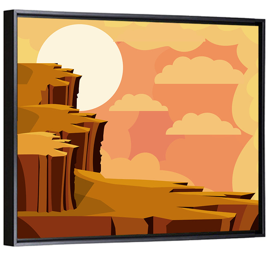Geometric Canyon Sunrise Wall Art