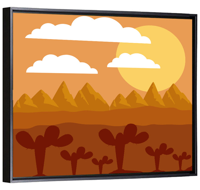 Desert Clouds Wall Art as a framed canvas