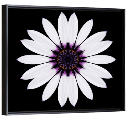 White Mandala Flower Wall Art