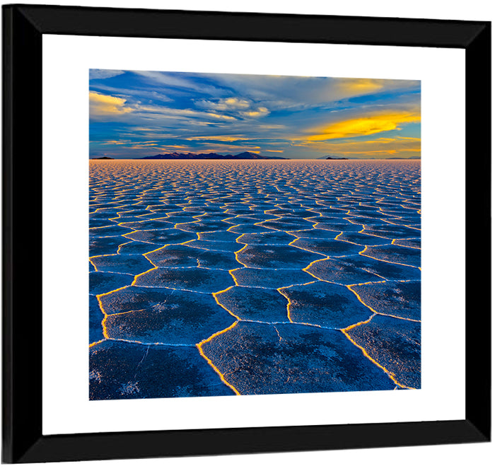 Salar De Uyuni Salt Flats at Sunset Wall Art as a framed print