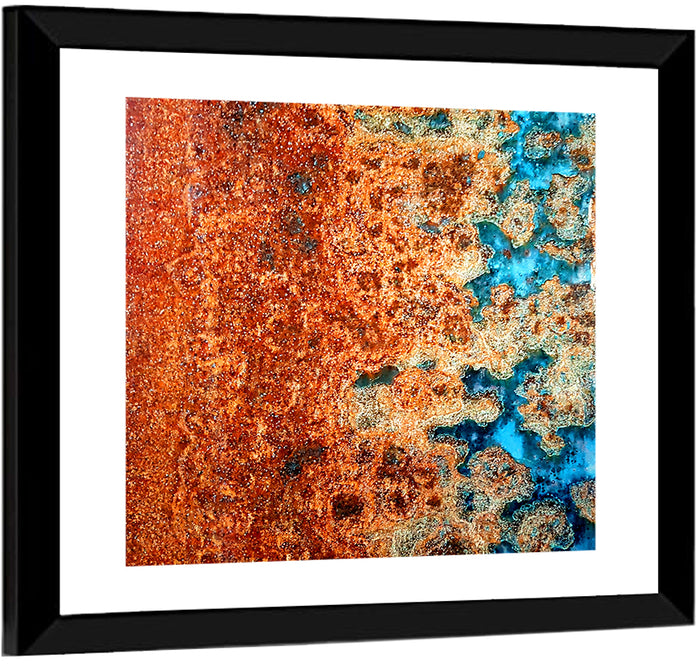 Oxidized Steel Abstract Wall Art as a framed print