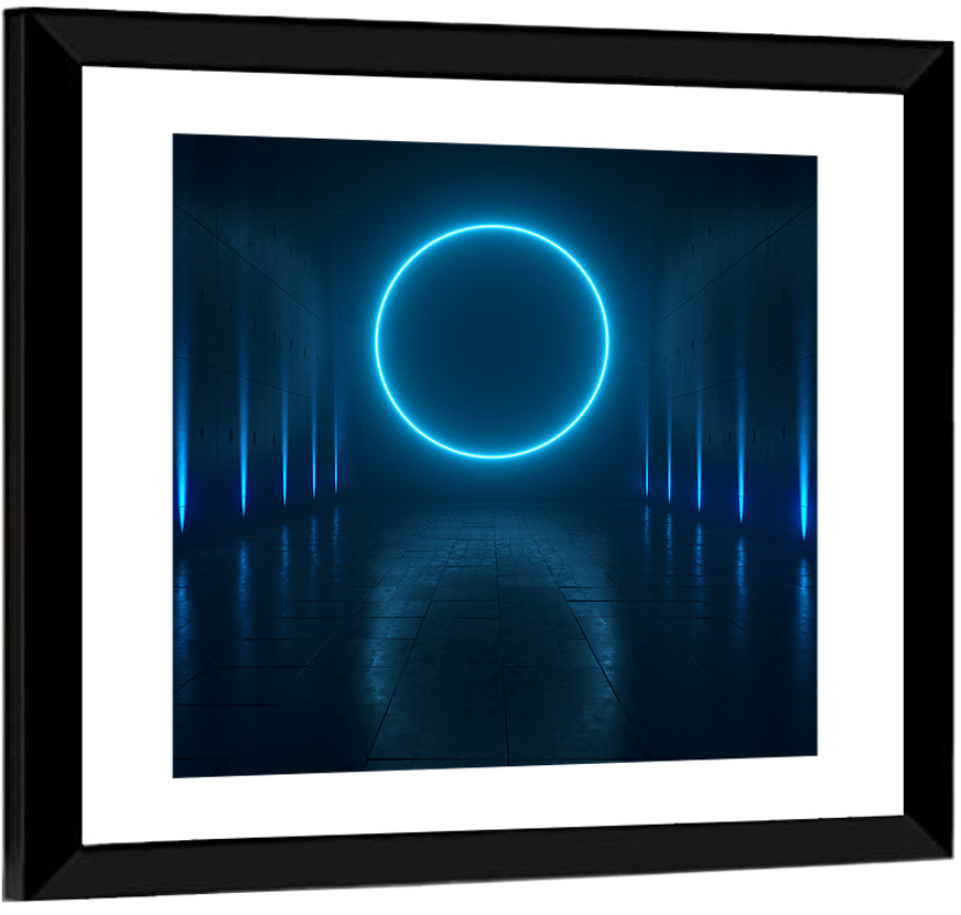 Glowing Neon Corridor Wall Art