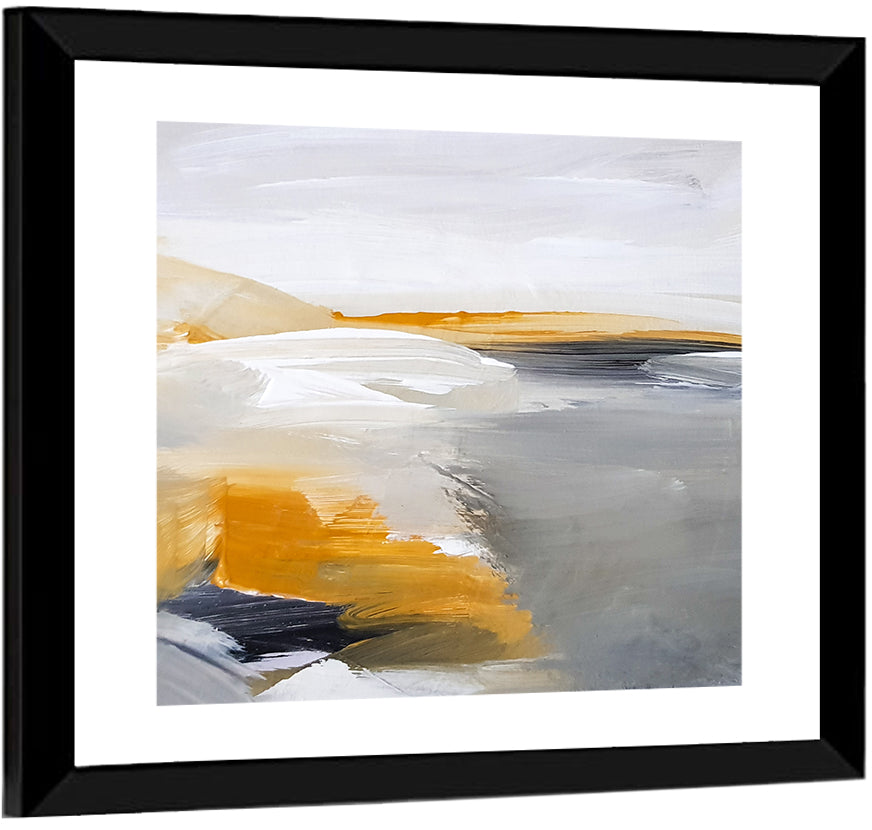 White Coastal Abstract Landscape Wall Art