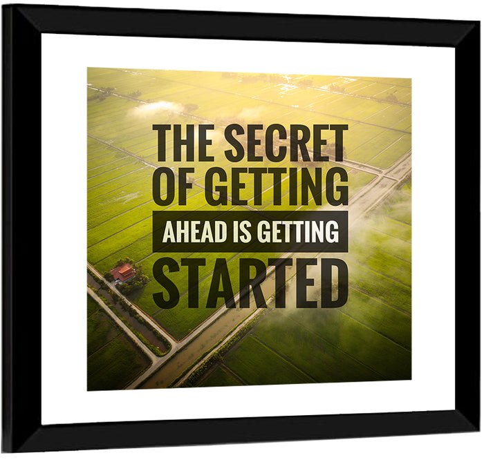 Getting Started Sunlit Farmland Wall Art as a framed print
