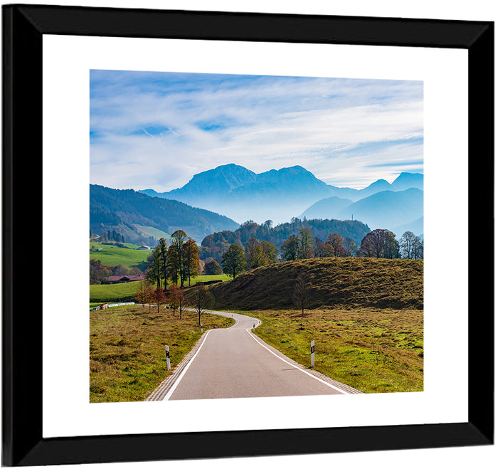 Bavarian Mountain Valley Wall Art as a framed print