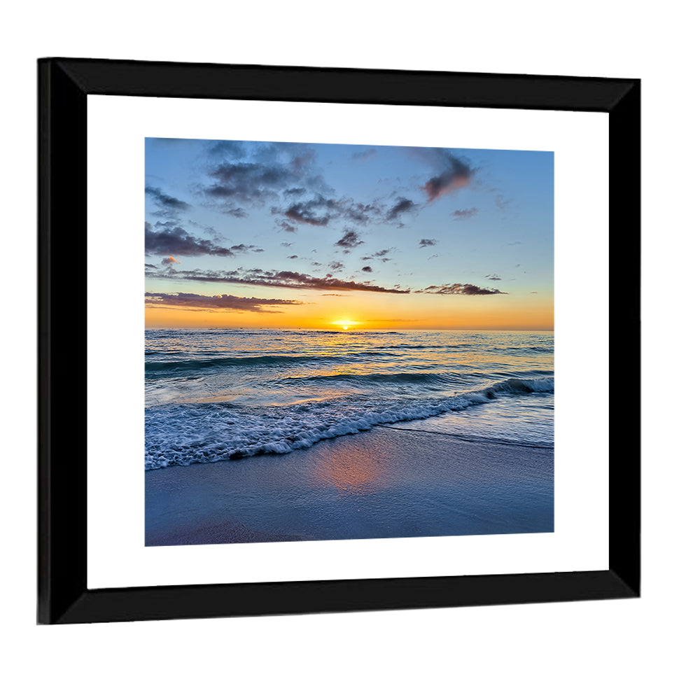 Sea Waves & Sunset Wall Art