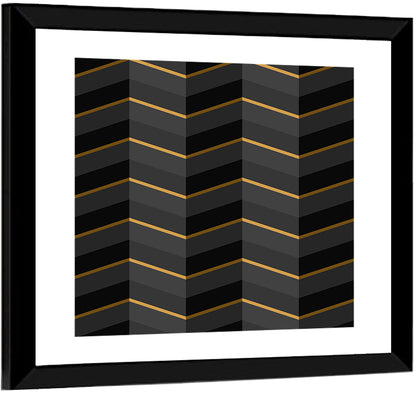 Black Stripes Golden Accent Wall Art