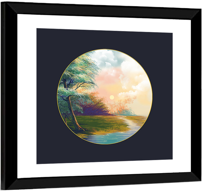 Spring Forest at Sunset Wall Art as a framed print
