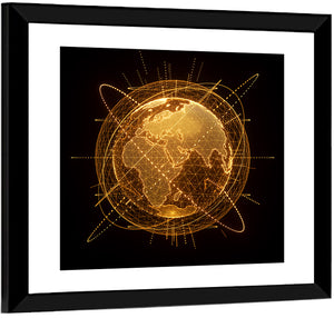 World Map Hologram Wall Art