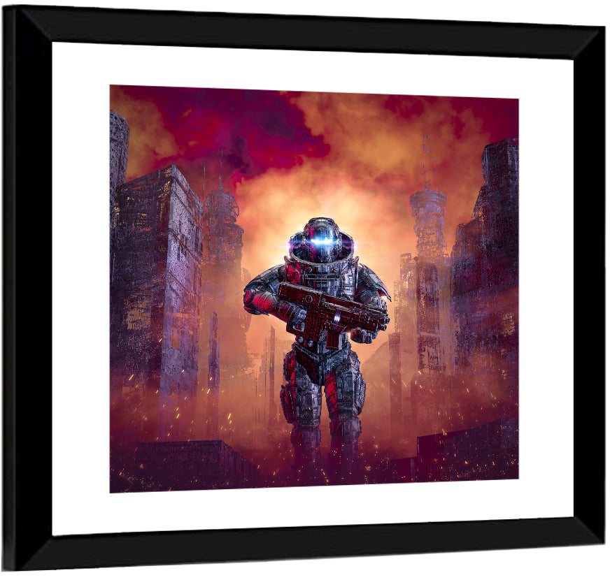 Cyberpunk Soldier Wall Art