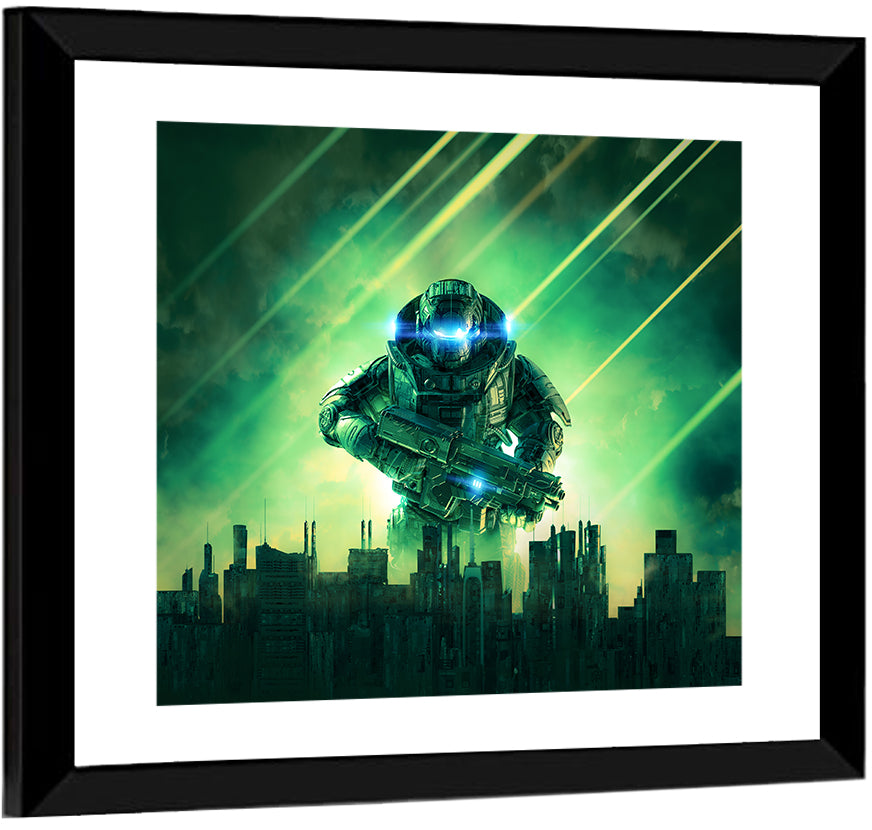 Towering Sci Fi Warrior Wall Art